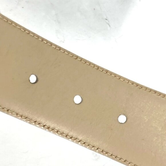 GUCCI 037・0394 GG logo belt Leather Beige/Gold main image 3